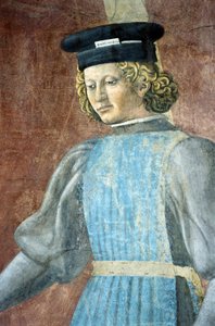 Detail aus Die Legende vom Wahren Kreuz, zeigt die Folter eines Juden, von Piero della Francesca von Piero della Francesca