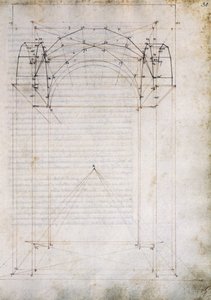 Perspektive des Ganges mit Kreuzgewölbe, Seite aus De Prospectiva pingendi von Piero della Francesca von Piero della Francesca