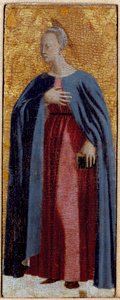 Polyptychon der Barmherzigkeit: die Jungfrau der Barmherzigkeit, umgeben von Heiligen. (Detail) von Piero della Francesca