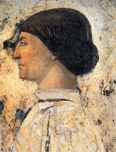 Sigismondo Pandolfo Malatesta (Detail) Fresko im Tempio Malatestiano, Rimini, 1451 von Piero della Francesca