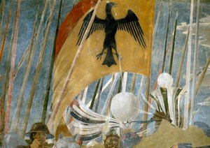 Die Legende vom Wahren Kreuz, der Sieg Konstantins in der Schlacht an der Milvischen Brücke (Detail)