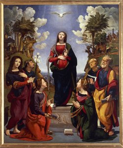 Unbefleckte Empfängnis umgeben von Heiligen, ca. 1500-05 von Piero di Cosimo