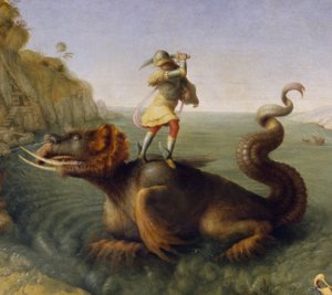 Perseus rettet Andromeda, ca. 1510-13 (Öl auf Leinwand) (Detail) von Piero di Cosimo