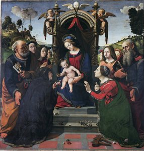 Jungfrau und Kind auf dem Thron, umgeben von Heiligen (circa 1493) von Piero di Cosimo