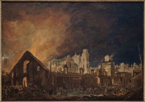 La Foire Saint-Germain während des Feuers (Nacht vom 16. auf den 17. März) von Pierre Antoine Demachy