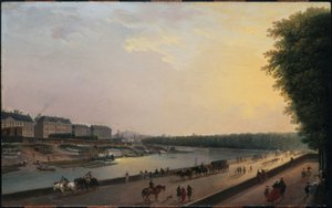Die Seine an der Grenouillère, Blick von der Uferterrasse der Tuilerien, ca. 1777 von Pierre Antoine Demachy
