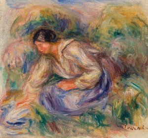 Frau im blauen Rock von Pierre-Auguste Renoir