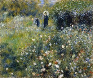 Frau mit Sonnenschirm im Garten von Pierre-Auguste Renoir
