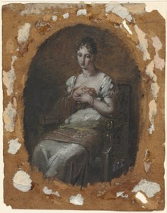 Sitzende junge Frau, Ende 18. Jahrhundert oder Anfang 19. Jahrhundert von Pierre Paul Prud