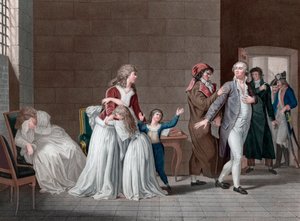 Trennung von König Ludwig XVI. von Frankreich (1754-1793) von seiner Familie. Paris, Temple-Gefängnis, am 20. Januar