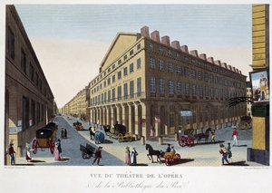Ansicht des Theaters der Oper (Comédie Française) und der Bibliothek des Königs - in „Vues de Paris“ von Courvoisier