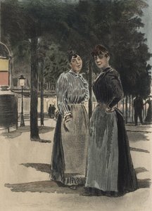 Zwei gewöhnliche Frauen auf dem Boulevard, Illustration aus 