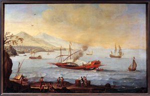 Eine Galeere im Hafen von Marseille von Pierre (school of) Puget