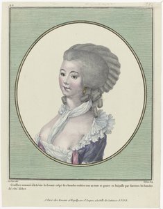 Gallerie des Modes et Costumes Français, 1781, Coeffure nommée à la Levit
