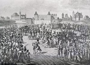 Triumphaler Einzug der Franzosen in Warschau, 28. November 1806 von Pierre Adrien Le Beau
