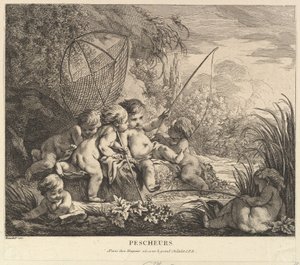 Kinder beim Angeln, ca. 1738