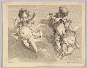 Trois Amours dont un tient une flèche von Pierre Alexandre Aveline