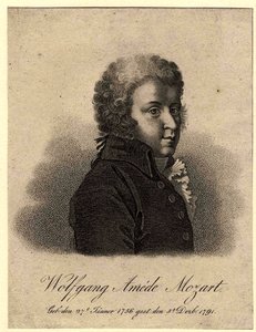 Porträt des Komponisten Wolfgang Amadeus Mozart 1756-1791, nach 1824 von Pierre Alexandre Tardieu