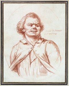 Französische Revolution: Porträt von Georges Jacques Danton (1759-1794) auf dem Weg zur Hinrichtung. Zeichnung in Rötel, zugeschrieben Pierre Wille von Pierre Alexandre Wille