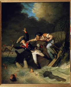 Der Tod von Leopold von Braunschweig während der Überschwemmung von Braunschweig im Jahr 1785