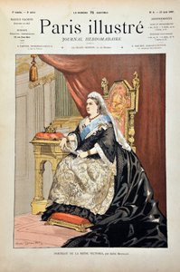 Porträt von Victoria I., Königin von England (1819-1901) von Andre Brouillet, Gravur von 1887 in „Paris-Illustrous journal weekly“. von Pierre Andre Brouillet