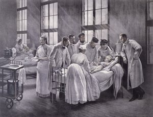 Der Krupphusten geheilt von Doktor Roux, graviert von E. Buval