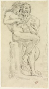 Studie einer nackten Figur und eines Fauns