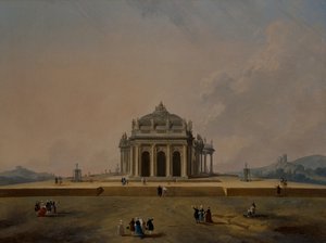 Fantastische architektonische Studien mit Figuren von Pierre Antoine Demachy