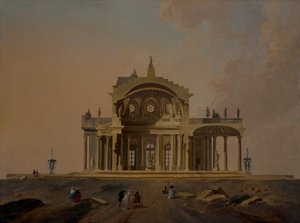Fantastische Architekturstudien mit Figuren von Pierre Antoine Demachy