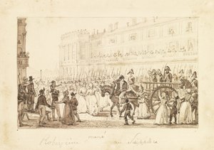 Robespierre und seine Komplizen werden zur Hinrichtung geführt, 1794