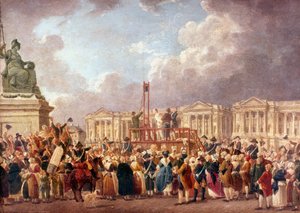 Hinrichtung durch die Guillotine in Paris während der Französischen Revolution, 1790er 1793-1807