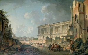 Ansicht des Louvre, ca. 1743-1807 von Pierre Antoine de Machy