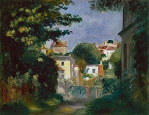 Ein Haus und eine Person zwischen den Bäumen