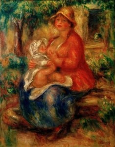 Aline Renoir stillt ihren Sohn