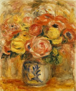 Blumen in einer blauen und weißen Vase, 1915