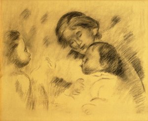 Gabrielle Renard mit Jean Renoir und einem kleinen Mädchen, ca. 1895-96 von Pierre Auguste Renoir