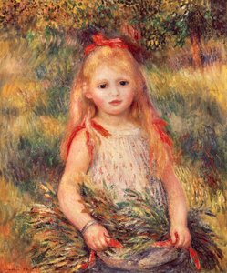 Mädchen mit Getreidebündel von Pierre Auguste Renoir