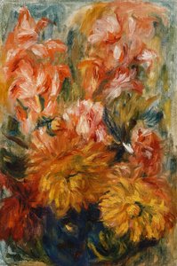 Gladiolen in einer blauen Vase; Glaïeuls dans un Vase Bleu von Pierre Auguste Renoir