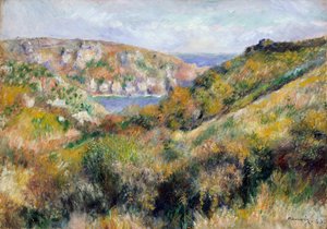 Hügel um die Bucht von Moulin Huet, Guernsey, 1883 von Pierre Auguste Renoir