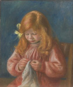 Jean Renoir beim Nähen, 1899-1900