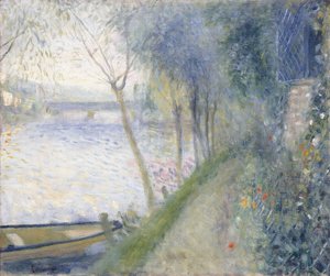Landschaft am Ufer der Seine mit der Pont d