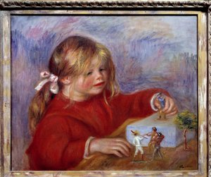 Porträt von Claude Renoir als Kind beim Spielen. Gemälde von Pierre Auguste Renoir (1841-1919)