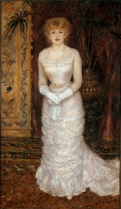Porträt der Schauspielerin Jeanne Samary (1857-1890) zu Fuß. Gemälde von Pierre Auguste Renoir