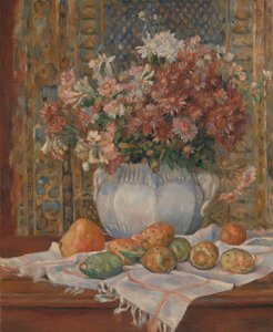 Stillleben mit Blumen und Kaktusfeigen, ca. 1885 von Pierre Auguste Renoir