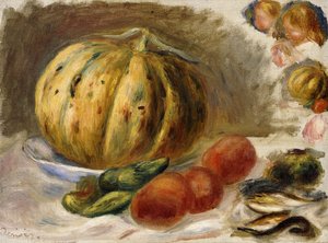 Stillleben mit Melone und Tomaten, ca. 1900