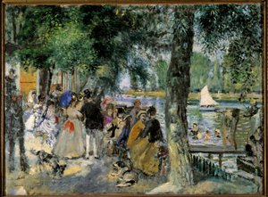 Baden in der Seine oder „La Grenouillère“. Caféball in der Nähe von Chatou von Pierre Auguste Renoir