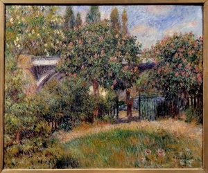 Die Eisenbahnbrücke in Chatou oder die rosa Kastanienbäume