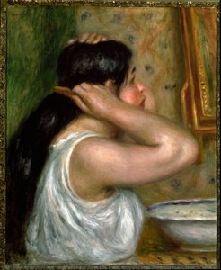 Die Toilette: Frau malt sich