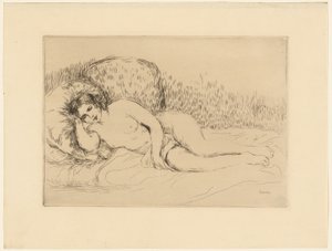 Liegende Frau, nach links von Pierre Auguste Renoir