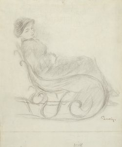 Frau, die in einem Stuhl sitzt (recto); Frau in einem Stuhl, von hinten gesehen (verso) von Pierre Auguste Renoir